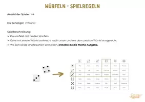 Vorschau - Spiele - Würfelspaß Fachbegriffe Grundrechenarten Klasse 4 - Seite 2