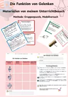 Vorschau - Arbeitsblätter - Funktion von Gelenken: Material aus dem Unterrichtsbesuch - Deckblatt