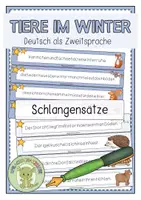 Vorschau - Fördermaterial/Inklusion - TIERE IM WINTER Schlangensätze - Deckblatt