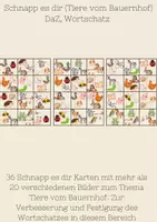 Vorschau - Spiele - Schnapp es dirTiere vom Bauernhof (DaZ, Wortschatz) - Deckblatt