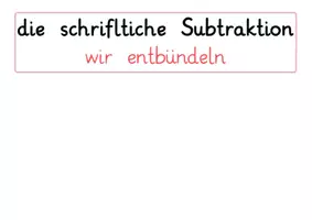 Vorschau - Poster - Aushang/Tafelmaterial zur Schriftlichen Subtraktion - Seite 1