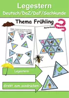 Vorschau - Arbeitsblätter - Legestern Frühling Wortschatz - DaZ/DaF, Deutsch (Klassen 1 und 2) - Deckblatt