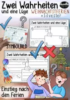 Vorschau - Arbeitsblätter - Zwei Wahrheiten eine Lüge: Weihnachtsferien / Silvester - Deckblatt
