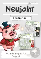 Vorschau - Spiele - Neujahr Grußkarten | Suchsel mit Glückwünschen - Deckblatt