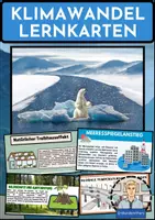 Vorschau - Mal- und Bastelvorlagen - KLIMAWANDEL MEGAPAKET: Lernkarten und Übungsaufgaben zum KLIMAWANDEL, VEGETATIONSZONEN, WÜSTEN, TROPISCHER REGENWALD, KLIMADIAGRAMMEN, WETTER UND KLIMA und der POLAREN ZONE - Erdkunde für die Sek 1 - Seite 1