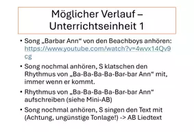Vorschau - Stundenentwürfe - Boomwhackers-Arrangement "Barbar' Ann" von The Beach Boys - Seite 1