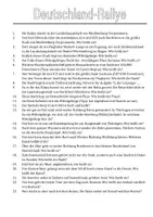 Vorschau - Arbeitsblätter - Deutschland - Rallye (incl. Lösung) - Deckblatt