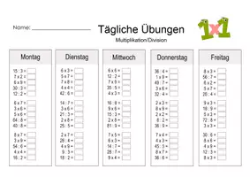 Vorschau - Arbeitsblätter - Kleines 1x1 Tägliche Übungen 2 Matheunterricht - Seite 1