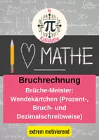 Vorschau - Fördermaterial/Inklusion - Brüch-Meister – Wendekärtchen zu Bruch, Dezimalzahl & Prozent (Klasse 5/6) – Spiele & Übungen | Mit Lösungen - Deckblatt