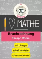 Vorschau - Spiele - Escape Room Bruchrechnung Brüche üben & wiederholen (Klasse 5/6) – Mit Lösungen | Gefangen im geheimnisvollen Schularchiv - Deckblatt