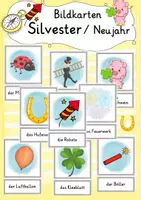 Vorschau - Bildkarten - Bildkarten Silvester Neujahr Glücksbringer Ethik - Deckblatt
