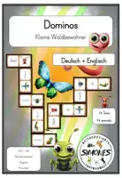 Vorschau - Spiele - Domino Kleine Waldtiere Deutsch + Englisch - Deckblatt