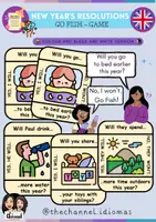 Vista previa - Juegos / Gamificación - NEW YEAR’S RESOLUTIONS & FUTURE SIMPLE – Go Fish Game - Portada