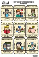 Vista previa - Juegos / Gamificación - NEW YEAR’S RESOLUTIONS & FUTURE SIMPLE – Go Fish Game - página 1