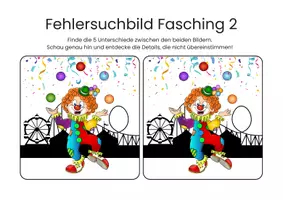 Vorschau - Spiele - Fehlersuchbilder Fasching: 3 Rätselbilder mit Lösungen - Seite 3
