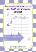 Vorschau - Arbeitsblätter - Schulz von Thun das Brot Analyse Kommunikation - Deckblatt
