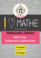 Vorschau - Spiele - Stille Post Rationale Zahlen – Zahlenwert & Zahlenstrahl (Klasse 6/ 7/ 8) – Spiel & Ordnen | Mit Lösungen - Deckblatt