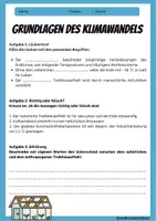 Vorschau - Arbeitsblätter - KLIMAWANDEL: Arbeitsblätter zum Klimawandel - Erdkunde für die Sek 1 - Seite 1
