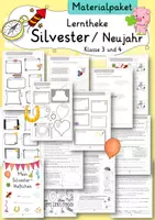 Vorschau - Arbeitsblätter - Silvester Neujahr Ethik 3. / 4. Klasse Lerntheke - Deckblatt