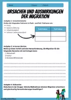 Vorschau - Arbeitsblätter - Migration - Ursachen und Auswirkungen - Arbeitsblatt mit Lösungen - Erdkunde Klasse 8/9 - Deckblatt
