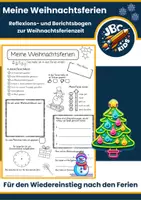 Vorschau - Arbeitsblätter - 🎄 Meine Weihnachtsferien - Steckbrief Reflexionsbogen Bericht - Deckblatt