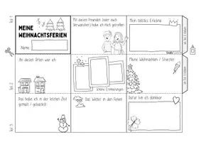 Vorschau - Arbeitsblätter - Weihnachtsferien Leporello - Kreative Reflexion Neujahr - Seite 1