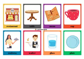 Vorschau - Bildkarten - Restaurant-Flashcards auf Englisch! - Seite 1