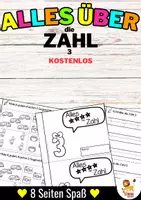 Vista previa - Hojas de trabajo - Gratis: Alles über die Zahl 3 - Heft Alemán Matemáticas - Portada