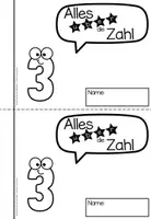 anteprima - Esercizi - Gratuito: Alles über die Zahl 3 - Heft Tedesco Matematica - Pagina 1