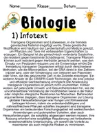Vorschau - Unterrichtsreihen - Transgene Organismen Informationen und Arbeitsblätter - Seite 1