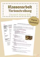 Vorschau - Klassenarbeiten - Klassenarbeit Tierbeschreibung Klasse 5/6 - Thema Rostkatze - Deckblatt