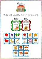 Vorschau - Präsentationen/Tafelbilder - Healthy & Unhealthy Food: Sortierkarten / Sorting Cards (Wortschatzarbeit) - Englisch - Kl. 3/4 - Deckblatt
