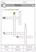 Vorschau - Arbeitsblätter - Schulsachen Schule Arbeitsblatt Kreuzworträtsel - DaZ DaF Sprachförderung - Seite 2