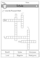 Vorschau - Arbeitsblätter - Schulsachen Schule Arbeitsblatt Kreuzworträtsel - DaZ DaF Sprachförderung - Seite 3