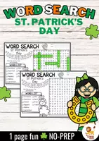 Aperçu - Feuilles d'exercices - Word Search Puzzle (St. Patrick's Day) | March La Saint-Patrick Mars Anglais - Page de couverture