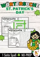 Aperçu - Feuilles d'exercices - Wörtersuche / Suchsel (St. Patrick's Day) | März La Saint-Patrick Mars Allemand - Page de couverture