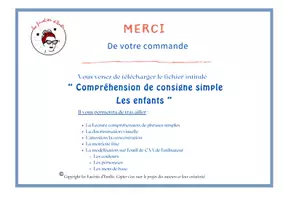 Aperçu - Feuilles d'exercices - Compréhension de phrases simples, les enfants assis - Page 1