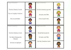 Aperçu - Feuilles d'exercices - Compréhension de phrases simples, les enfants assis - Page 2