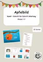 Vorschau - Arbeitsblätter - Apfelbild - Schritt für Schritt Anleitung (Kunst) - Deckblatt