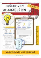 Vorschau - Arbeitsblätter - Bruchteile von Größen - Arbeitsblatt mit Lösungen - Deckblatt