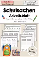 Vorschau - Arbeitsblätter - Schulsachen Schule Arbeitsblatt Artikel - DaZ DaF Sprachförderung - Deckblatt