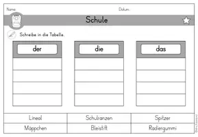 Vorschau - Arbeitsblätter - Schulsachen Schule Arbeitsblatt Artikel - DaZ DaF Sprachförderung - Seite 2