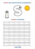 anteprima - Esercizi - Consonante S - Esercizi facilitati di letto-scrittura - Pagina 1