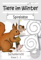 Vorschau - Aufgabenkarten - "Tiere im Winter" - Spiralsätze | Abschreibkartei - Deckblatt