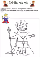Aperçu - Feuilles d'exercices - coloriage roi - galette des rois - Page de couverture