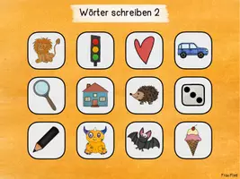 Vorschau - Spiele - Öffne die Deutschbox Wörter schreiben 2 (interaktive PDF) - Seite 1