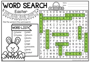 Προεπισκόπηση - Φύλλα εργασίας - Word Search Puzzle (Easter) | March / April Πάσχα Μάρτιος / Απρίλιος Αγγλικά - Σελίδα 2