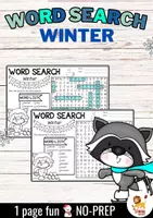 Aperçu - Feuilles d'exercices - Word Search Puzzle (Winter) | Seasons Hiver Anglais - Page de couverture