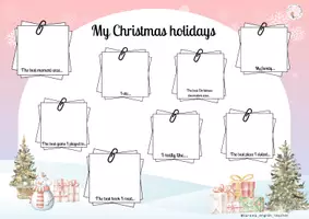 Vista previa - Hojas de trabajo - MY CHRISTMAS HOLIDAYS (WORKSHEET+10 DYNAMICS) - página 2