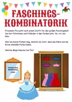 Vorschau - Arbeitsblätter - Faschings-Kombinatorik (Karneval) / 5 Aufgaben mit verschiedenen Schwierigkeitsgraden - Seite 1